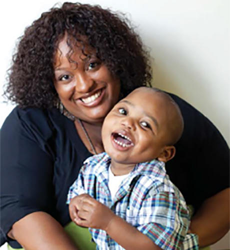 Photo of Chase-Reid, heart recipient and his mother, Na'Tasha.